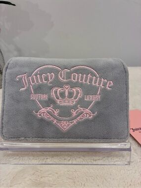 Juicy Couture Girlie Royalty Double Sided Trifold Wallet Dove Grey
